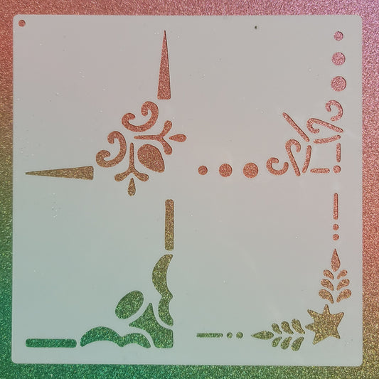 Holiday Corner Boarders Stencil