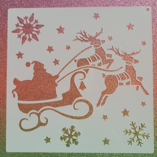 Santa's Sleigh Stencil
