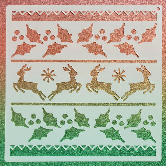 Holly Deer Stripes Stencil