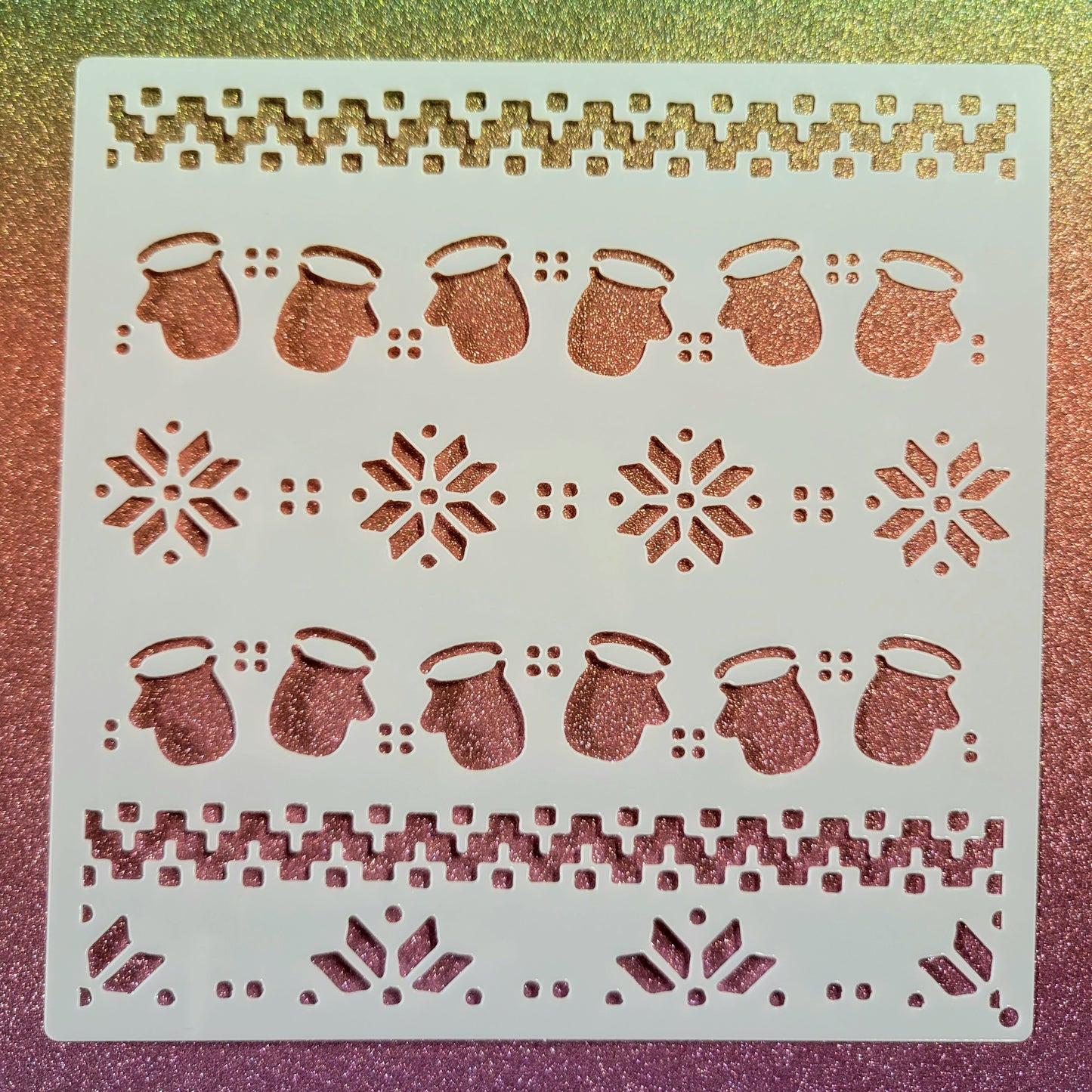 Mitten Stripes Stencil