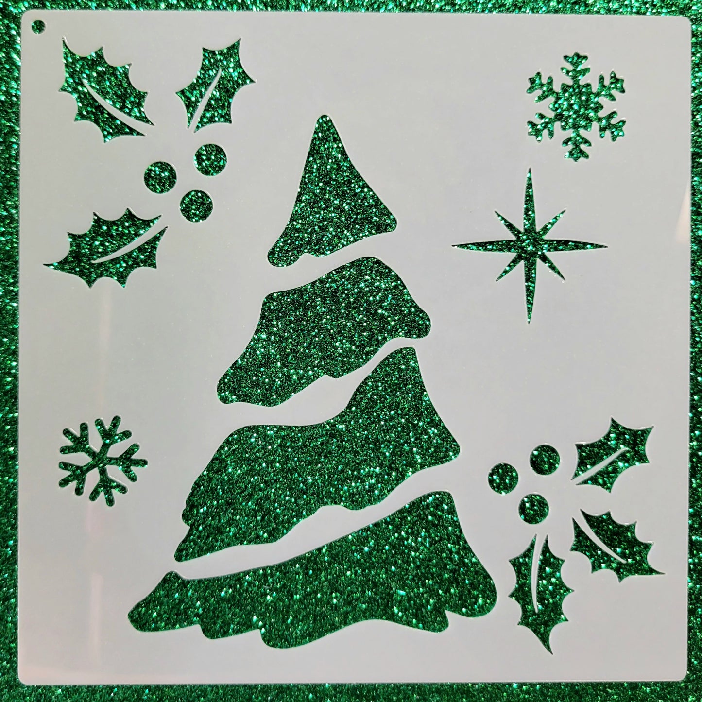 Tree & Flakes Stencil
