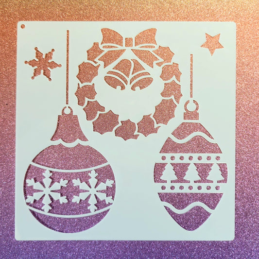 Big Ornaments & Wreath Stencil