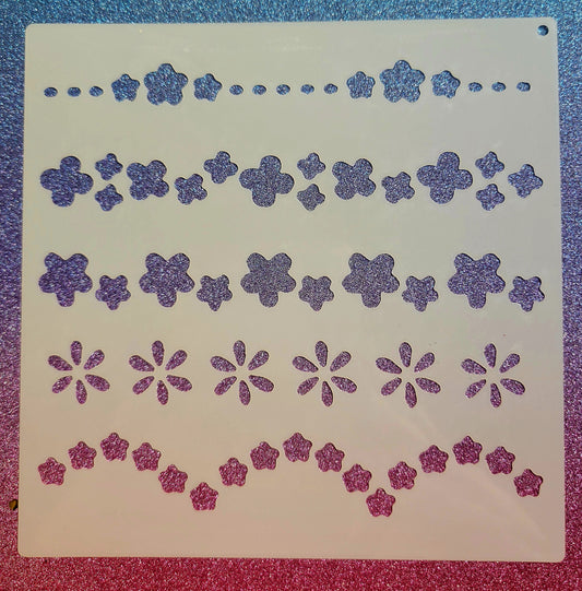 Flower Stripes Stencil