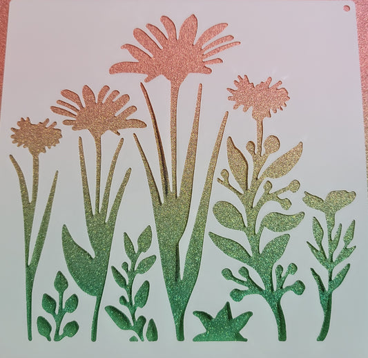 Tall Flowers Stencil