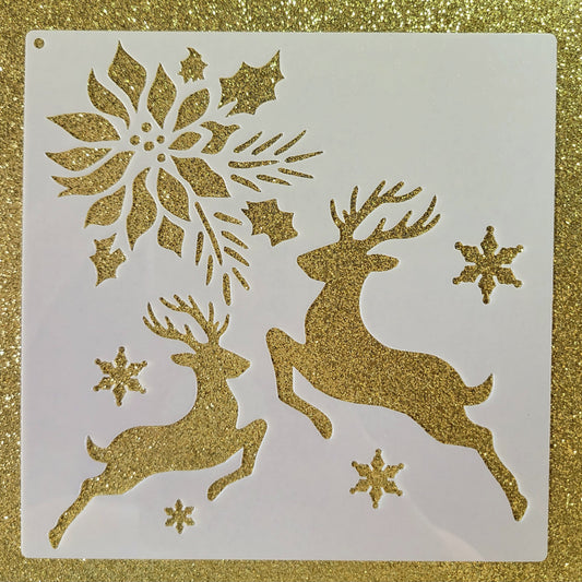 Reindeer Prancing Stencil