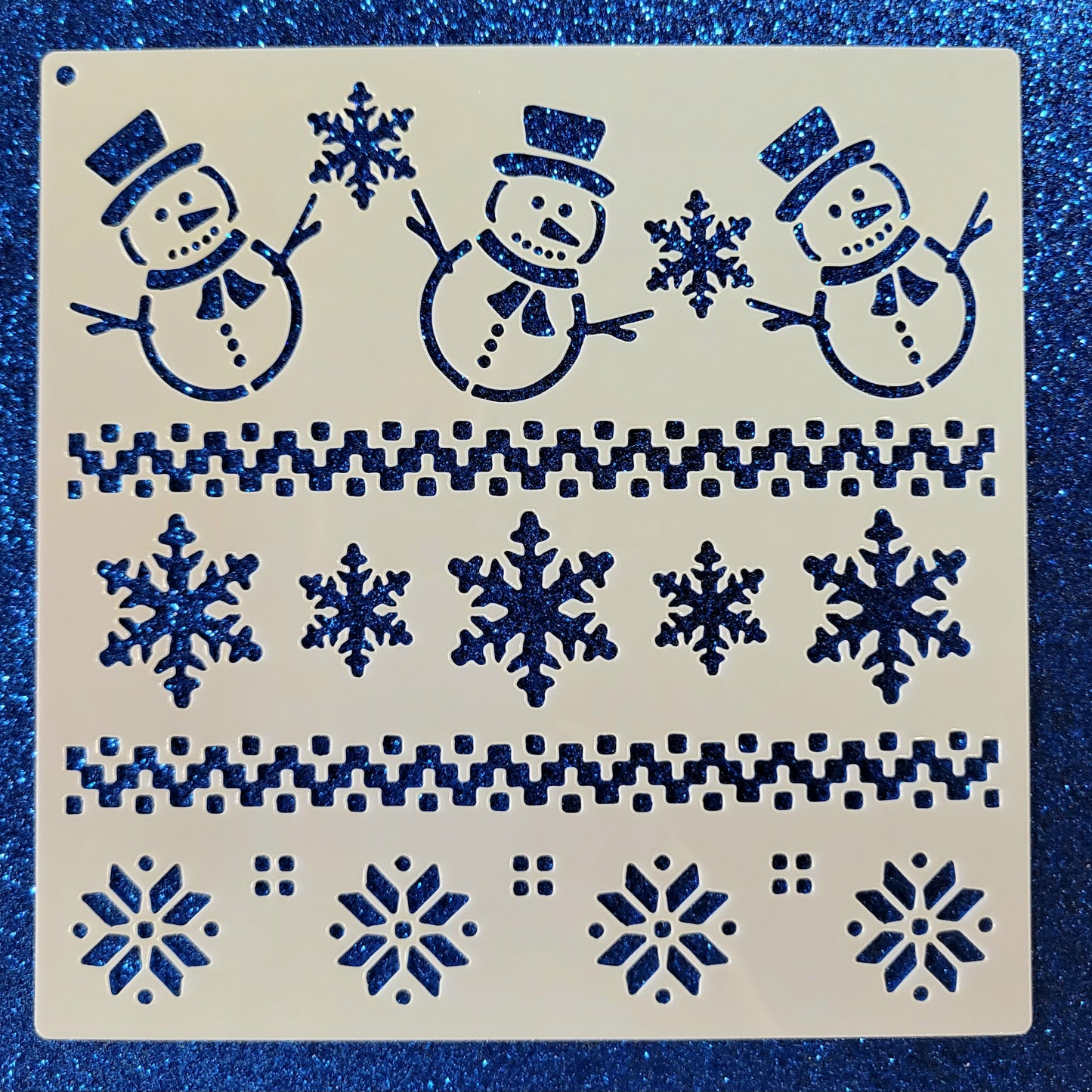 Snowmen & Snow Stripes Stencil