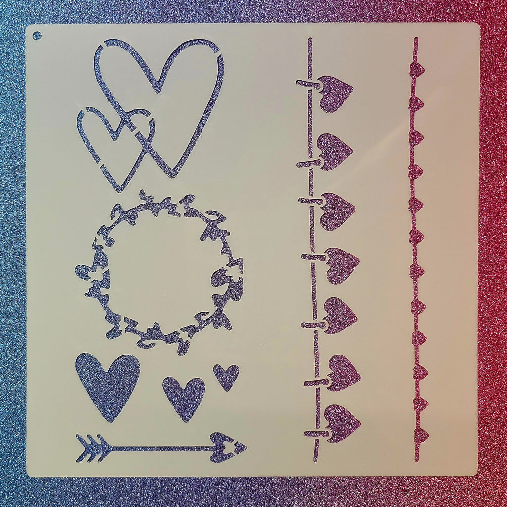 Heart Strings Stencil
