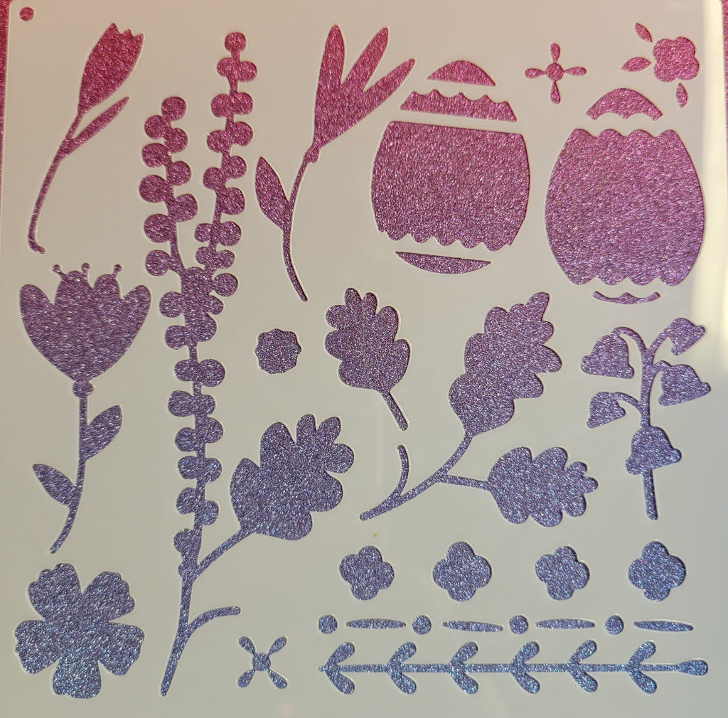 Egg & Flower Assortment Stencil